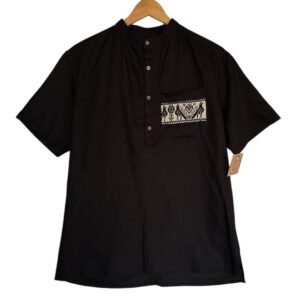 Camisa henley manga corta talla G lino