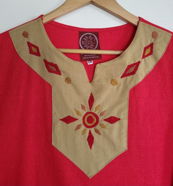 Camisa cuello V talla CH lino algodón - Imagen 2