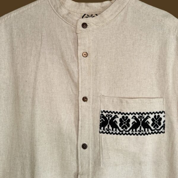 Camisa cuello mao talla M, lino - Imagen 2