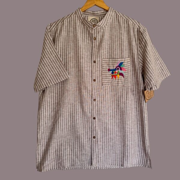 Camisa manga corta talla G lino con algodón