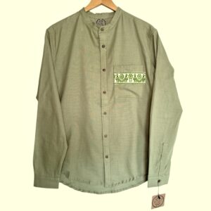 Camisa cuello mao manga larga talla M algodón